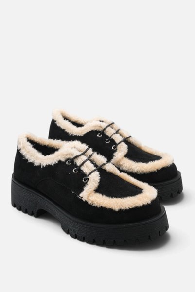 Liza Shoes LUANO Mocasini de pluș cu șireturi pentru femei A037-K1461