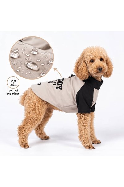 Buddy Store Buddy Club İçi Polarlı Softshell Köpek Yağmurluğu - Bej