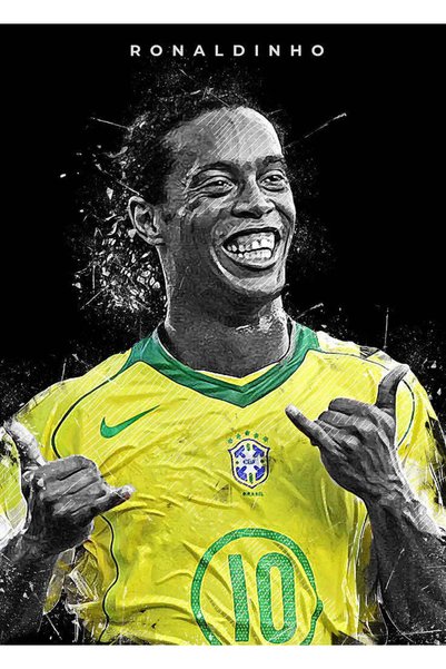 BLANKD Ronaldinho Football Legend Metal Poster - Magnetic Wall Art Print