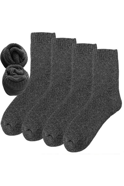 Generic Half Crew Thick Cushioned Wool Winter Warm Socks for Men And Women, 4...