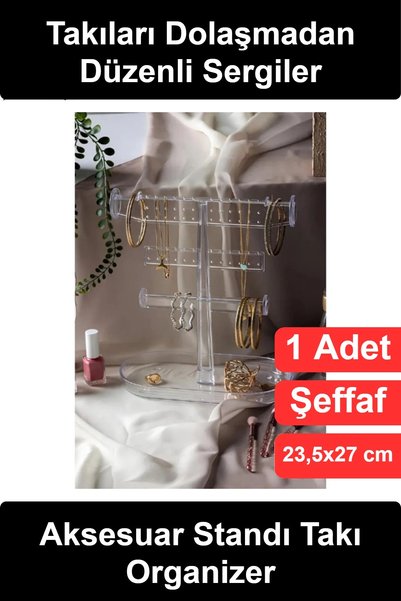 Wonara #TakıStandı Aksesuar Standı Takı Organizer Şeffaf Plastik 3 Katlı Teps...