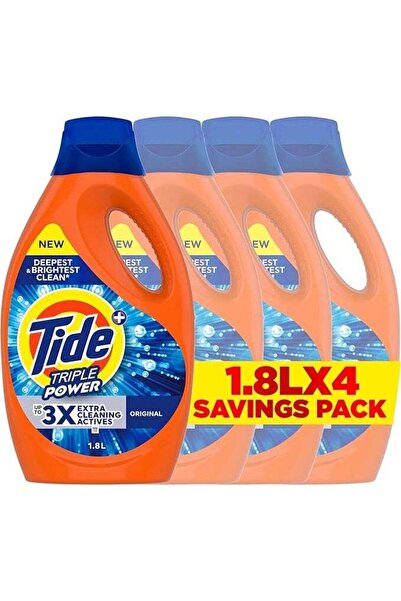 Tide Triple Power Gel Original Liquid Detergent 1.8L x 4