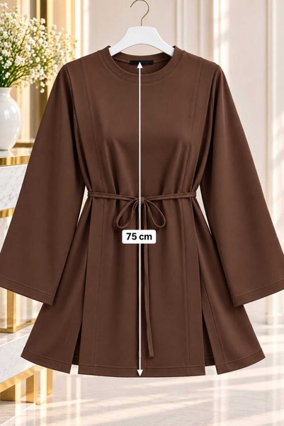 Soul Tunik Kadın Tunik Bluz Bağcıklı Yırtmaç Detaylı