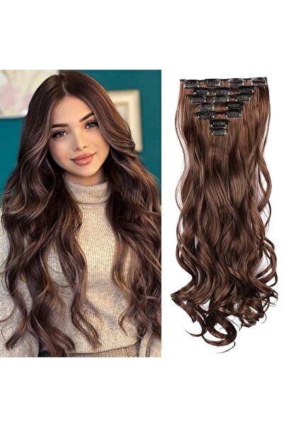 Generic 7 Pcs Clip In Hair Extensions,22 Inches Long Wavy Invisible Clip Thic...