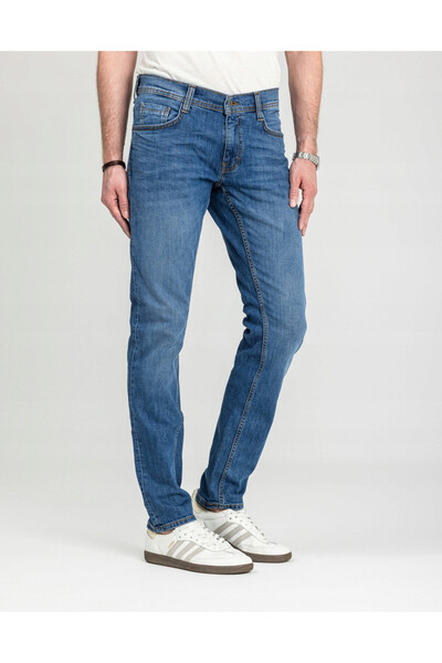 Mustang Blugi Barbati Oregon Skinny fit Croiala Conica 5 Buzunare Albastru