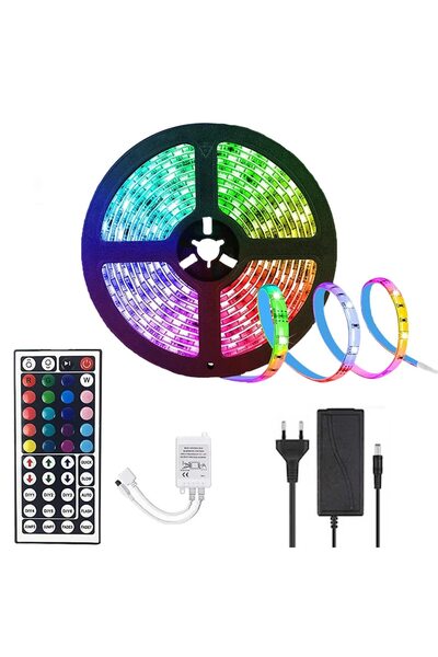 OEM GREATON ®   Bandă LED multicoloră, lungime 5m, cu telecomandă mare, flexibilă, 12V