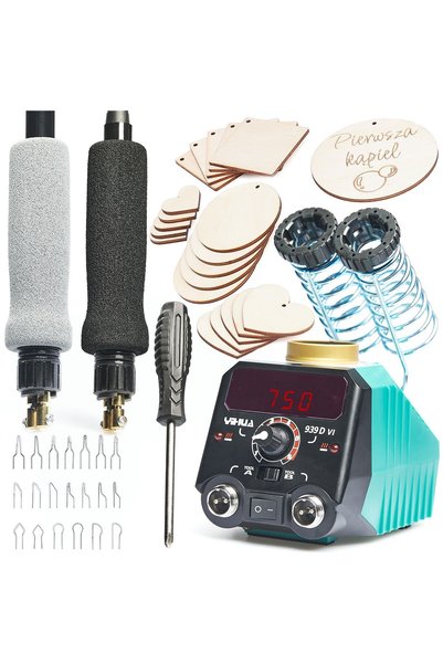 TECHREBAL Aparat de pirogravură / de ardere în lemn cu afișaj Yihua 939D-VI +...