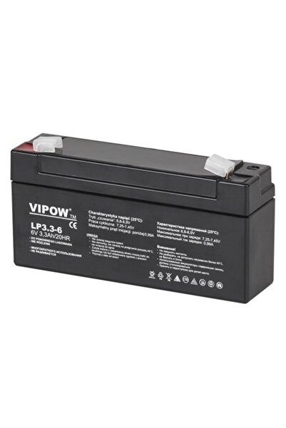 Vipow 6V 3.3Ah AGM VRLA Σφραγισμένη μπαταρία μολύβδου-οξέος για συστήματα εφε...