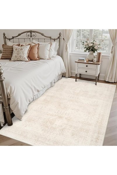 NIUBIER Rugs for Living Room, Vintage Boho Neutral Washable Rug, Indoor Soft Large Area Rug Carpet, for Bedr