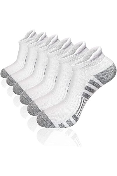 X SPRING جوارب رياضية قصيرة، 6 أزواج من الجوارب البيضاء قصيرة الطول مقاس 42-4...