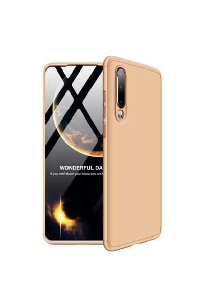 GKK Σκληρή θήκη 360° για Huawei P30, ματ με βελούδινη υφή, χρυσαφί