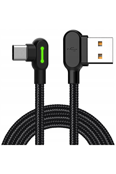 Mcdodo 90 °   Cablu USB-C în unghi, încărcare rapidă, cu LED, cu două capete ...
