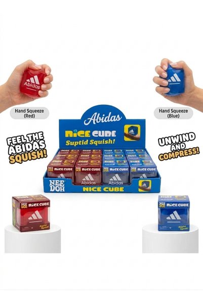 SquishyFun Nice Cube Squishy Stress Ball Fidget Toy - Red or Blue