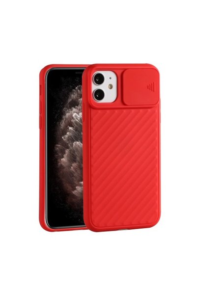 OEM Θήκη Σιλικόνης TPU με Πορτάκι Κάμερας για iPhone 12 mini, Κόκκινη