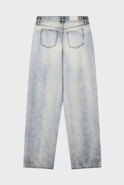 Armani Exchange %100 Pamuk Oversize Fit Zımba Detaylı Jeans Kadın KOT PANTOLON XW000056 AF25775 MB00