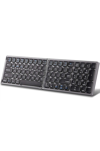 HDWR Tastatură de calculator cu Bluetooth, fără fir, cu membrană, pliabilă, T...