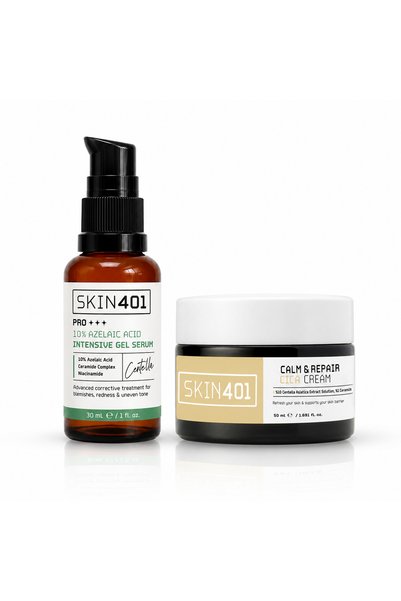 Skin401 %10 Azelaik Asit ve Cica Krem 2'li Bakım Seti – Leke ve Kızarıklık Gö...