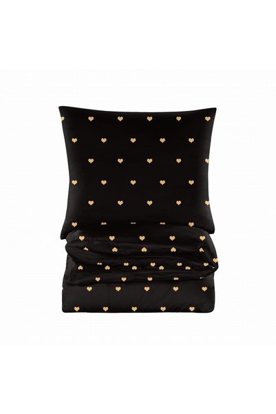 Cotton Market Lenjerie de pat din bumbac 140x200 inimă aurie