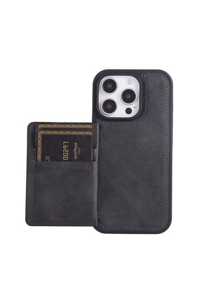 HYPERSOFT iPhone 18 Pro Max (6.9 Inch) Compatible Wallet Card Holder Stand Triangle Detailed Lux Leather Case