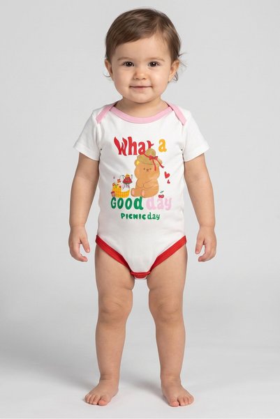 AIKO Toddlers Girl Graphic Print Bodysuits, White