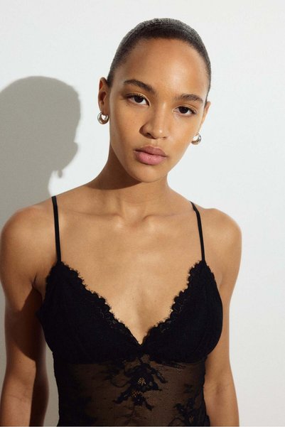 H&M Padded-cup lace thong body