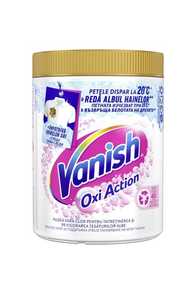 Vanish Oxi Action Pudră pentru îndepărtarea petelor pentru haine albe, 960 g