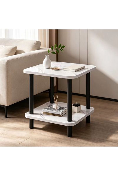 Generic Brand Bedside Table, Small End Table, Nightstands with Open Storage S...