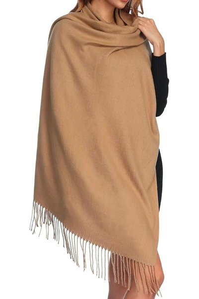 HZYH شال باشمينا كبير الحجم للنساء، مزيج صوف ناعم 78 × 28 بوصة - دافئ للشتاء ...