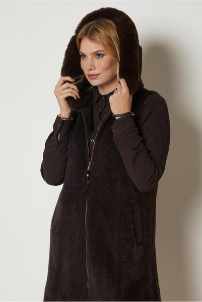 Alvina KAPÜŞONLU PELUŞ YELEK 47017