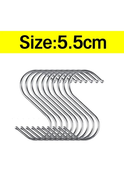 Choice 10pcs 5.5cm 10-100pcs Stainless Steel S-Shape Hooks Multi-function Han...
