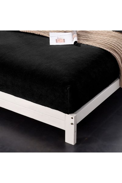 Cotton Market Cearșaf de pat  "BEAR " cu elastic 220x200+28 negru