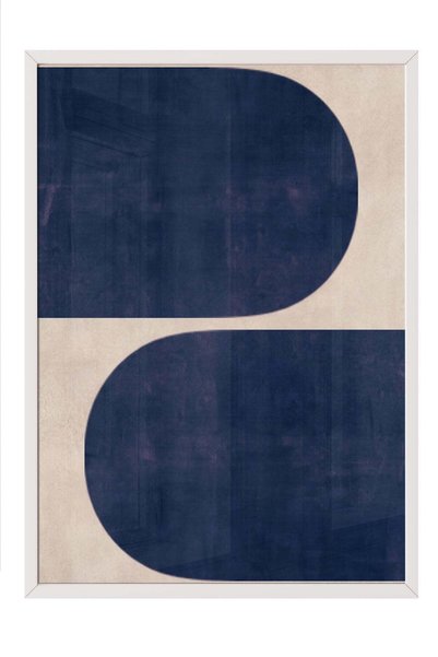Postifull Poster cu imprimeu geometric minimalist – Tablou cu ramă albă NR. 1...