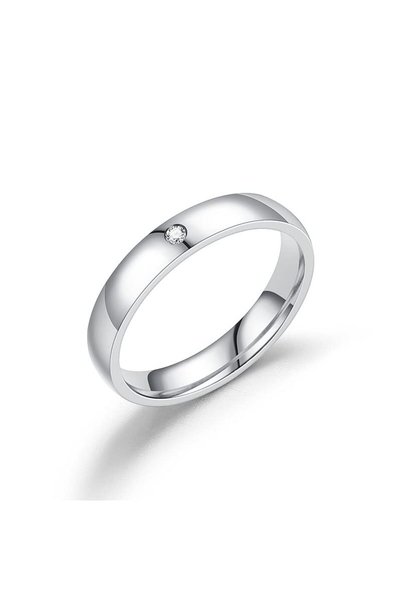 Choice10 8.5 A Simple 4mm Wedding Band Rings With AAA+ Cubic Zirconia Accesso...