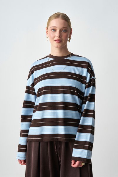 salisburys Molly Nelly Kadın Çizgili Body Sweat