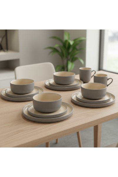 Ashredh Store 16-Piece Porcelain Dinnerware Set – a Tranquil Elegance and Mod...