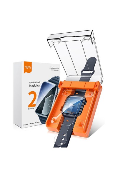 ERBORD 2x Folie de protecție pentru Apple Watch SE 3/SE 2/SE/6/5/4 44mm, cu r...
