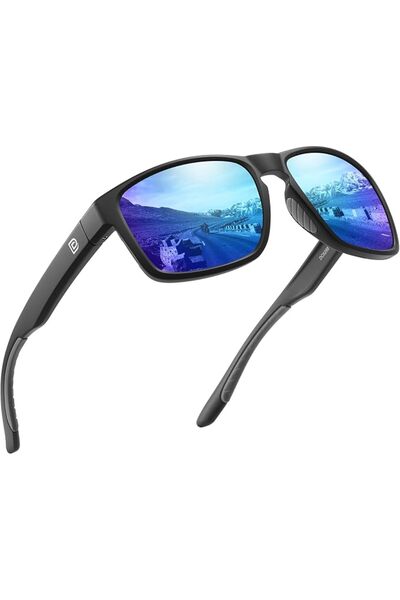 DUCOO DUCO Polarized Sunglasses for Men and Women Retro Square UV400 Protection Lightweight Frame Driving