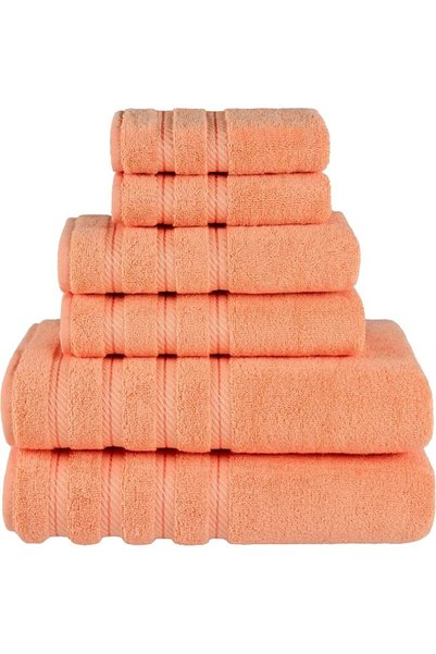 American Soft Linen طقم مناشف فاخر من 6 قطع، 2 منشفة استحمام، 2 منشفة يد، 2 م...