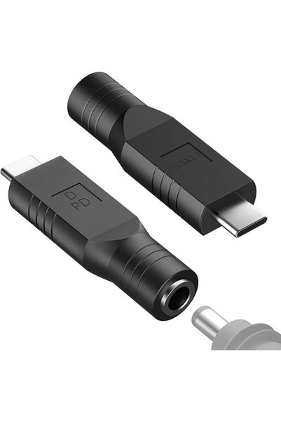 SWIUKPHE محول طاقة صغير، منفذ أنثى DC 5.5x2.1 ملم إلى منفذ ذكر USB-C، يدعم 20...