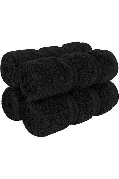 American Soft Linen طقم مناشف فاخر من 6 قطع، 2 منشفة استحمام، 2 منشفة يد، 2 م...