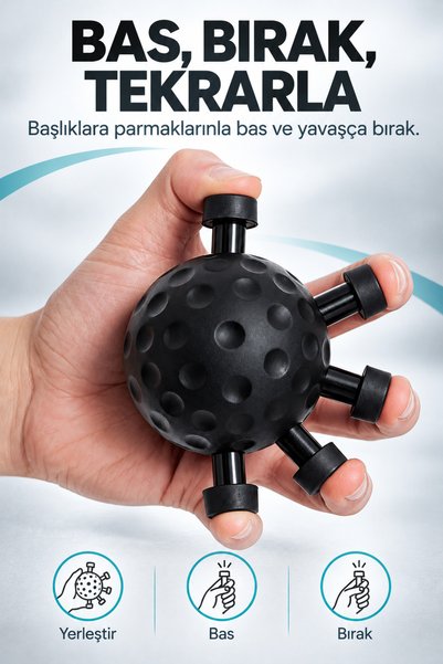 indirimsevinci El ve Parmak Egzersiz Topu Kavrama Gücü Artırıcı Damar Belirginleştirici Gitar Egzersiz Aleti