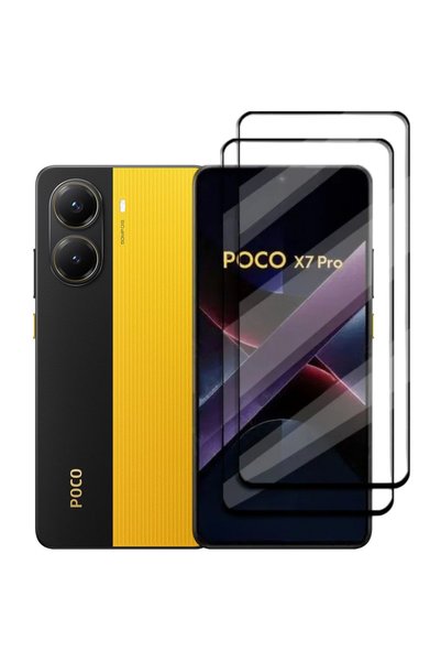 XGSM 2x Sticlă securizată 3D pentru Xiaomi Poco X7 Pro 5G, Ramă neagră