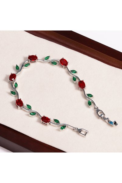 Choice red green silver Luxury 16 Colors Sparkling Leaf Cubic Zirconia Branch...