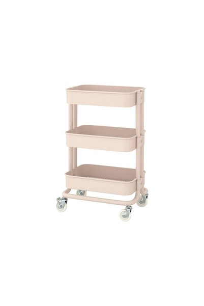 IKEA AKDENİZ RÅSKOG servis arabası , pembe, 28x38x61 cm, kapaksız