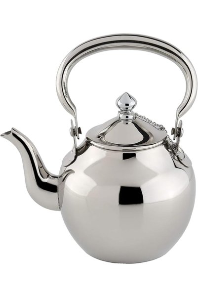 GENERAL Arabic Stainless Steel Tea Kettle with Chain and Strainer, Size: 1.2 ...