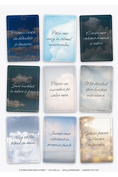 OEM Affirmation Cards Infinite Grace Set, 9 Pieces, 250g Cardboard, 6.3x8.8 cm