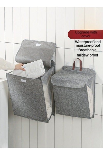 Haidue 2Pcs Space-Saving Large Capacity Laundry Basket That Can Be Hung On Th...