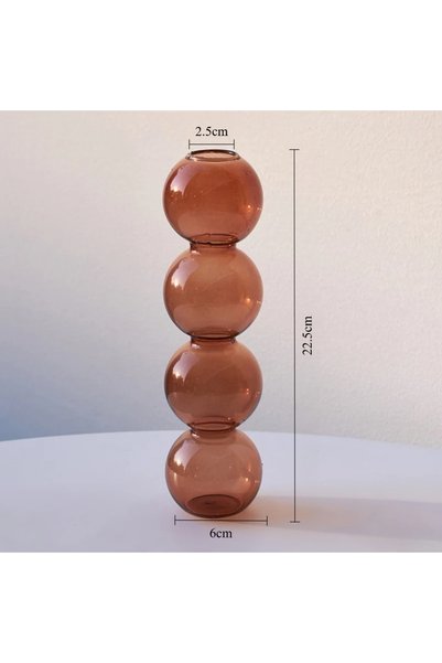 Choice Brown-L Nordic Colorful Glass Vase Hydroponic Flower Plant Arrangement...
