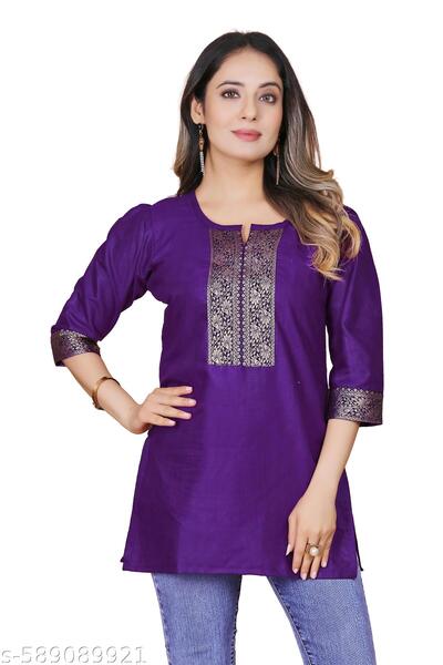 Generic Brand Short Kurti with Embroidery