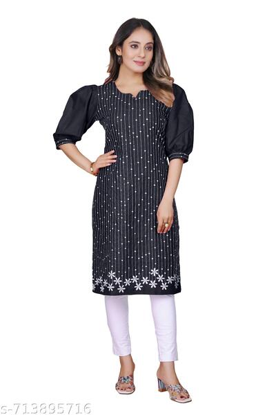 Generic Brand Stylish Kurti with Embroidered Work